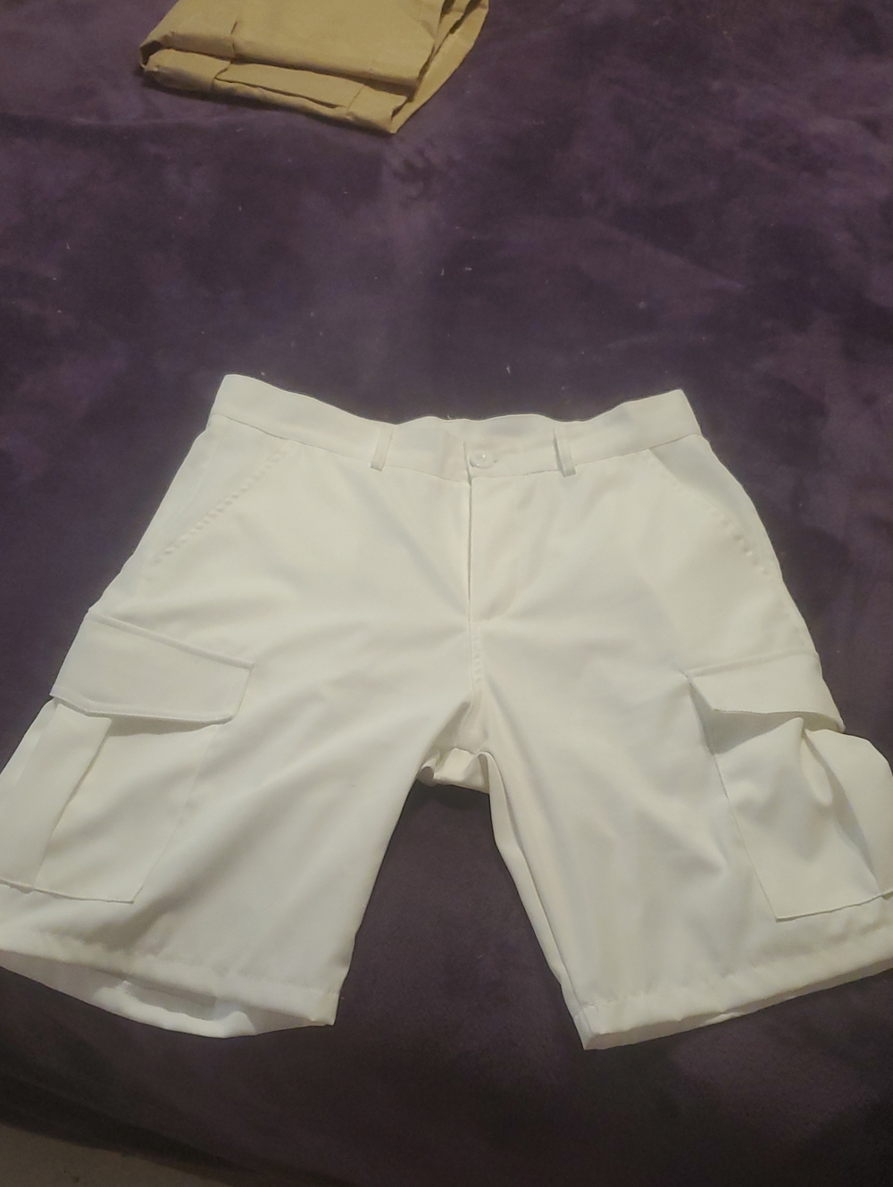 Women's White Cargo Shorts. Brand New.